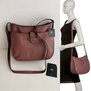 ✨New FRYE Olivia Leather Large Crossbody Bag Amethyst